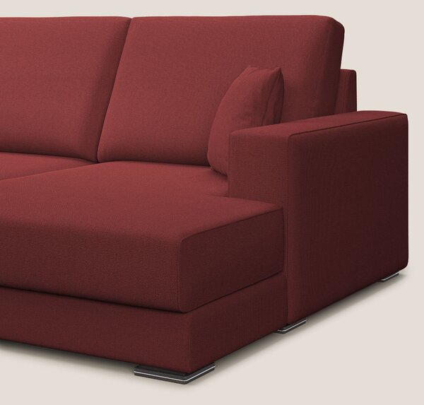 Marte divano angolare in tessuto smacchiabile impermeabile T08 rosso