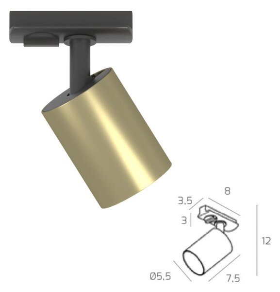 Binario top light mono mixkit 200 n or oro gu10 led modulo integrato 4000k faretti yari orientabili moderno classico - Top Light