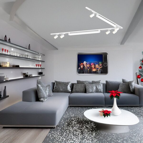 Binario top light mono mixkit 300l n bi gu10 led integrato 4000k lampada soffitto faretti orientabili moderno - Top Light