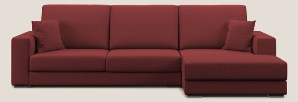 Marte divano angolare in tessuto smacchiabile impermeabile T08 rosso
