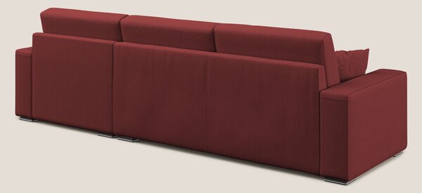 Marte divano angolare in tessuto smacchiabile impermeabile T08 rosso