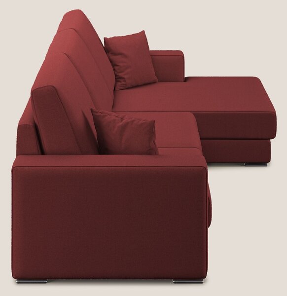 Marte divano angolare in tessuto smacchiabile impermeabile T08 rosso
