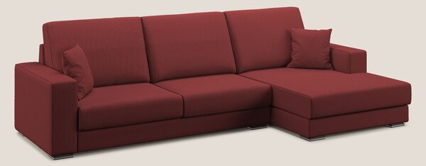 Marte divano angolare in tessuto smacchiabile impermeabile T08 rosso