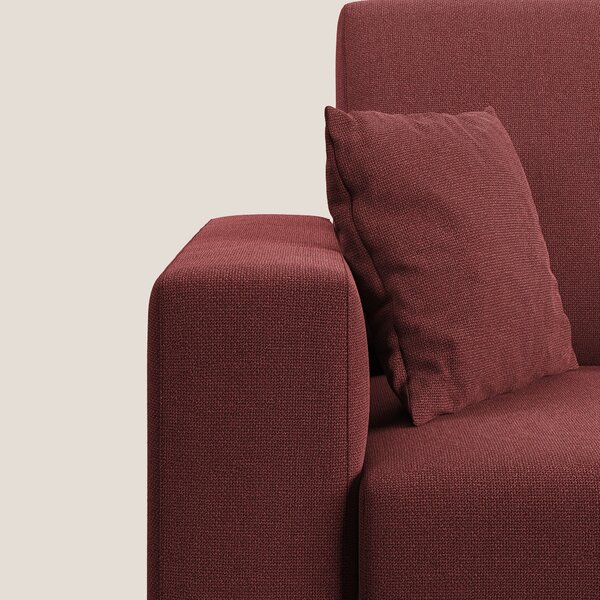 Marte divano angolare in tessuto smacchiabile impermeabile T08 rosso