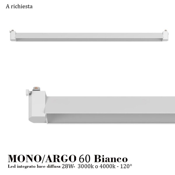 Binario top light mono mixkit 300l n bi gu10 led integrato 4000k lampada soffitto faretti orientabili moderno - Top Light