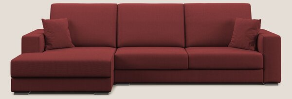 Marte divano angolare in tessuto smacchiabile impermeabile T08 rosso