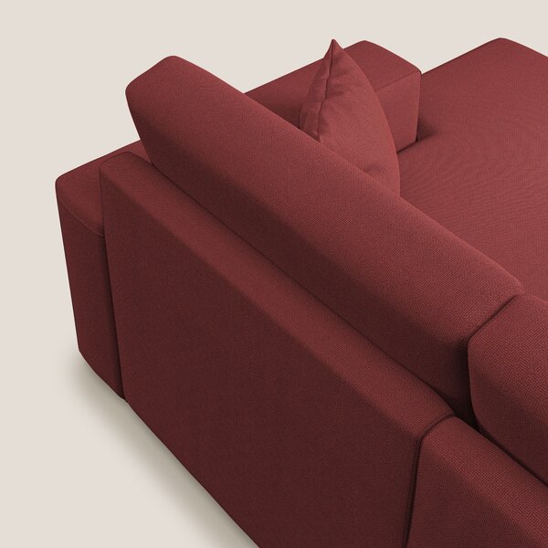 Marte divano angolare in tessuto smacchiabile impermeabile T08 rosso