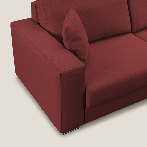 Marte divano angolare in tessuto smacchiabile impermeabile T08 rosso