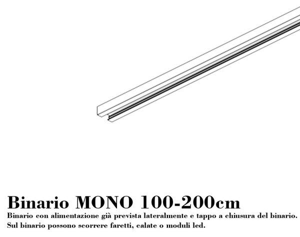Binario top light mono amoskit 300l bianco e27 led lampada soffitto faretti spot orientabili moderno - Top Light