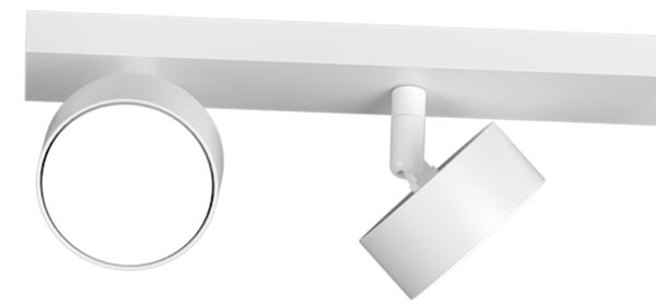Binario top light edra 1210 6 bi gx53 led lampada soffitto parete moderna faretti orientabili - Top Light