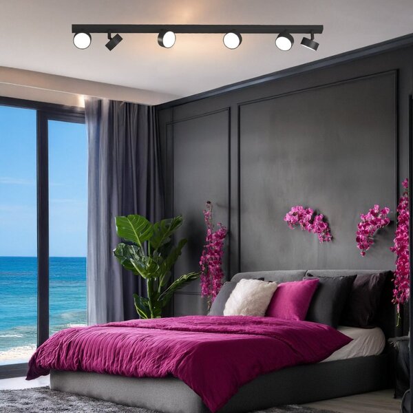 Binario top light edra 1210 6 ne gx53 led lampada soffitto parete moderna faretti orientabili - Top Light