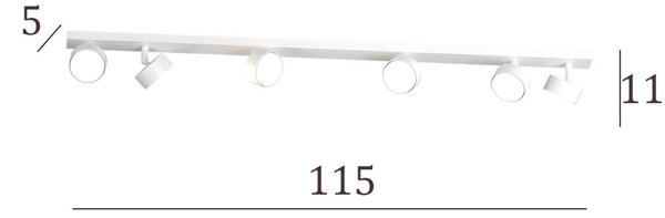 Binario top light edra 1210 6 bi gx53 led lampada soffitto parete moderna faretti orientabili - Top Light