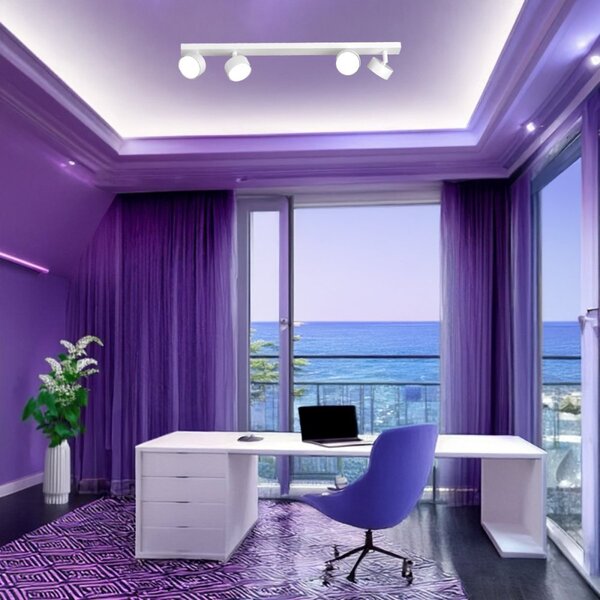 Binario top light edra 1210 4 bi gx53 led lampada soffitto parete moderna faretti orientabili - Top Light