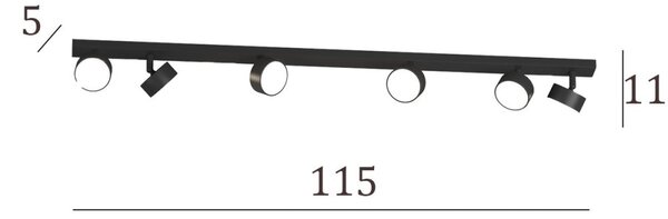 Binario top light edra 1210 6 ne gx53 led lampada soffitto parete moderna faretti orientabili - Top Light