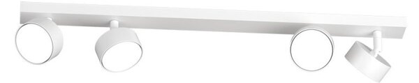 Binario top light edra 1210 4 bi gx53 led lampada soffitto parete moderna faretti orientabili - Top Light