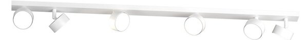 Binario top light edra 1210 6 bi gx53 led lampada soffitto parete moderna faretti orientabili - Top Light