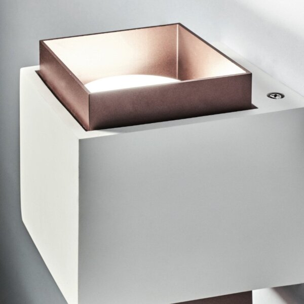 Applique gesso sforzin illuminazione syme quadrata t450 t451 t452 t453 gx53 led biemissione parete - Sforzin Illuminazione