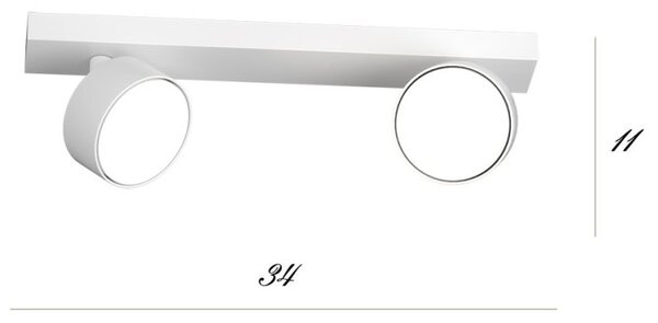 Applique top light edra 1210 2 bi gx53 led lampada parete soffitto moderna faretti spot orientabili - Top Light