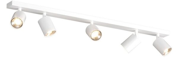 Binario top light kora 1208 5 bi gu10 led lampada soffitto parete moderna faretti orientabili - Top Light