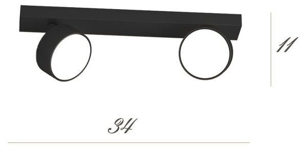 Applique top light edra 1210 2 ne gx53 led lampada parete soffitto moderna faretti spot orientabili - Top Light