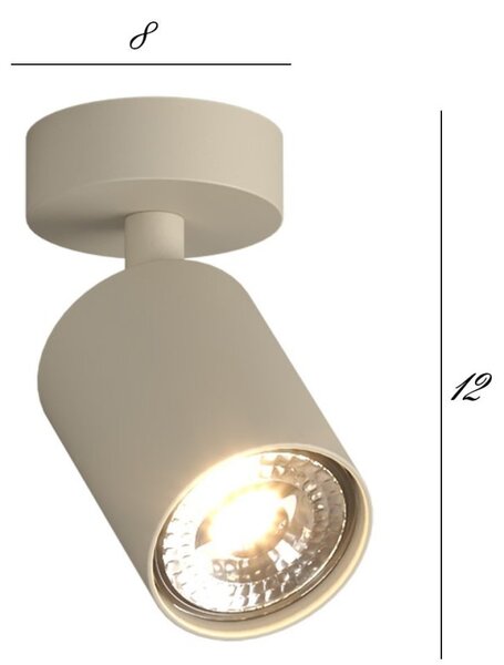 Spot top light kora 1208 1 sa gu10 led lampada parete soffitto moderna faretto sabbia orientabile - Top Light