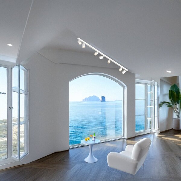 Binario top light kora 1208 7 bi gu10 led lampada soffitto parete moderna faretti orientabili - Top Light