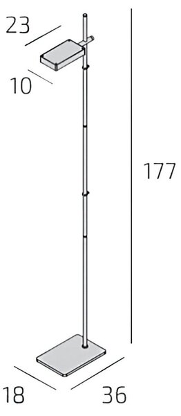 Piantana orientabile top light kubi 1212 t bi led switch 2400lm illuminazione modulo integrato - Top Light