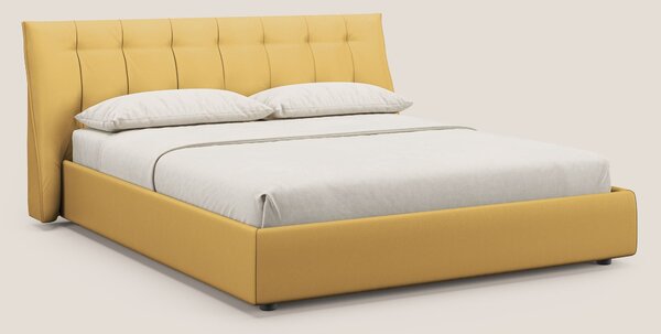 Clizia letto imbottito di design con vano contenitore in ecopelle impe