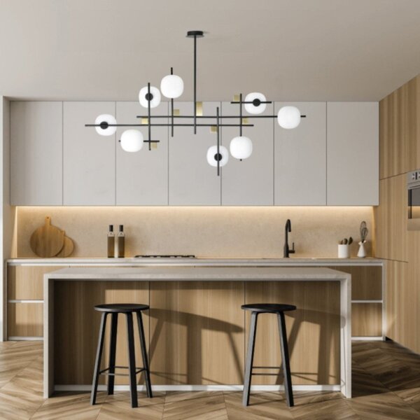 Lampadario moderno miloox lingotto 1744 351 g9 led metallo vetro - Miloox