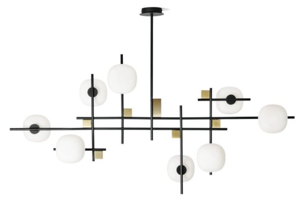 Lampadario moderno miloox lingotto 1744 351 g9 led metallo vetro - Miloox