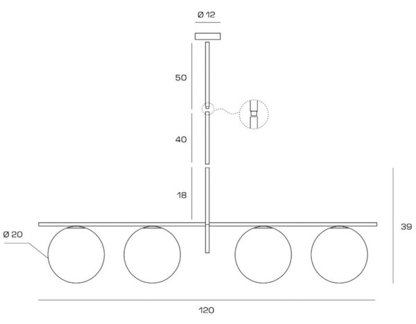 Lampadario moderno miloox jugen 1744 204 e27 led metallo vetro - Miloox