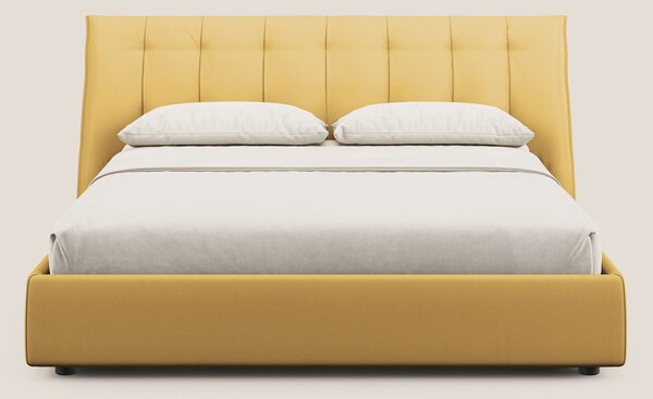 Clizia letto imbottito di design con vano contenitore in ecopelle impe