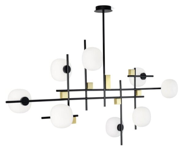 Lampadario moderno miloox lingotto 1744 351 g9 led metallo vetro - Miloox
