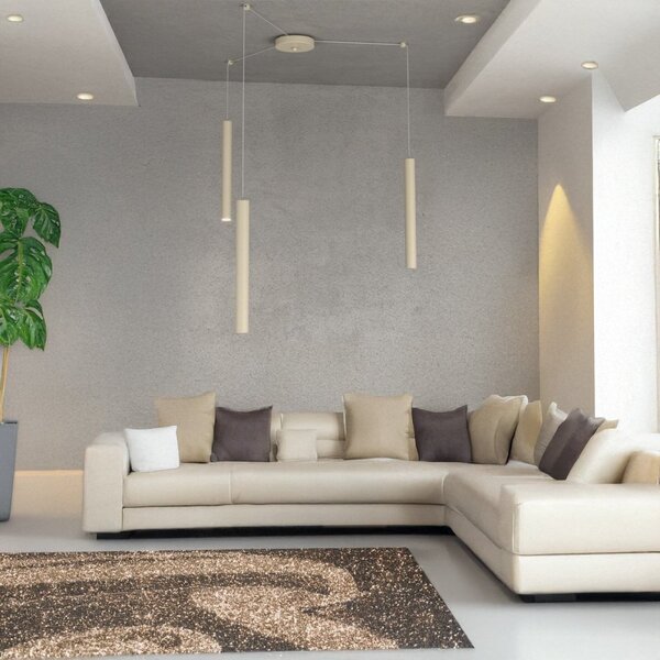 Lampadario top light round tube 1174 s3 gu10 led cilindro metallo moderno - Top Light