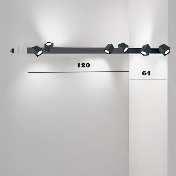 Binario faretti perenz snodo 8292n 8290n 8294n gu10 led sistema modulare angolare interno spot orientabili - Perenz