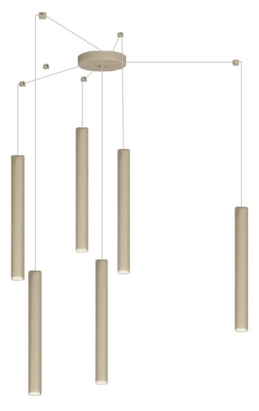 Lampadario top light round tube 1174 s6 gu10 led cilindro metallo classico moderno - Top Light