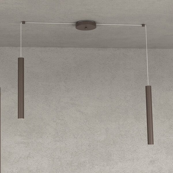 Lampadario top light round tube 1174 s2 gu10 led cilindro metallo moderno - Top Light