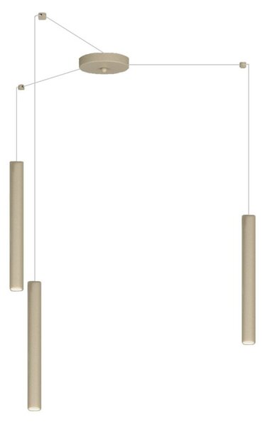 Lampadario top light round tube 1174 s3 gu10 led cilindro metallo moderno - Top Light