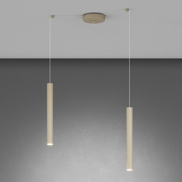 Lampadario top light round tube 1174 s2 gu10 led cilindro metallo moderno - Top Light