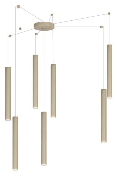 Lampadario top light round tube 1174 s7 gu10 led cilindro metallo classico moderno - Top Light