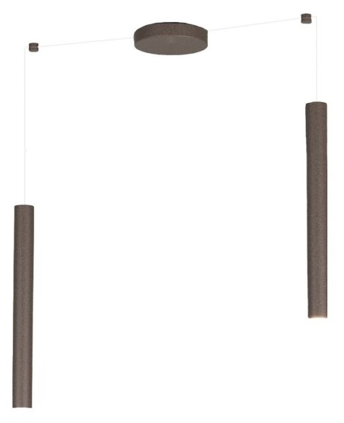 Lampadario top light round tube 1174 s2 gu10 led cilindro metallo moderno - Top Light