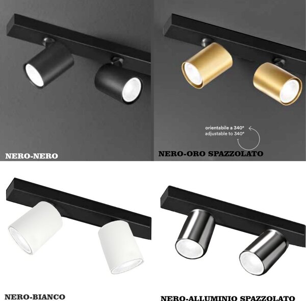 Binario faretti perenz snodo 8292n 8290n 8296 gu10 led sistema modulare angolare esterno spot orientabili - Perenz
