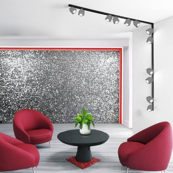 Binario faretti perenz snodo 8292n 8290n 8294 gu10 led sistema modulare angolare interno spot quadrato orientabili - Perenz