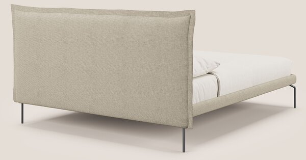 Eric letto imbottito design minimal in morbido tessuto impermeabile T1