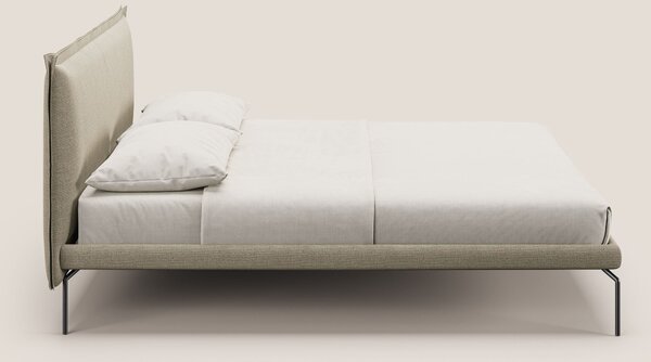 Eric letto imbottito design minimal in morbido tessuto impermeabile T1