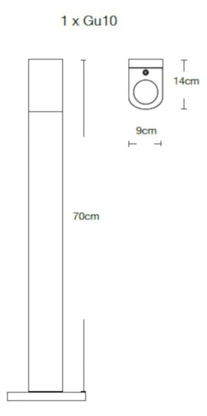 Lampioncino moderno lampadari bartalini pord long b gu10 led ip54 alluminio vetro - Lampadari Bartalini Gesso