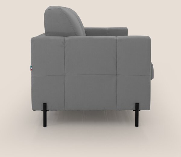 Ortensia divano letto materasso H18 cm con piedi alti in elegante micr
