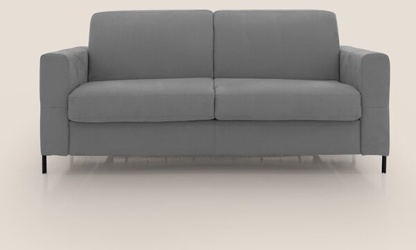 Ortensia divano letto materasso H18 cm con piedi alti in elegante micr