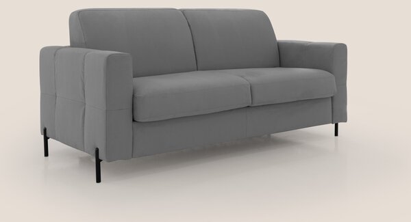 Ortensia divano letto materasso H18 cm con piedi alti in elegante micr