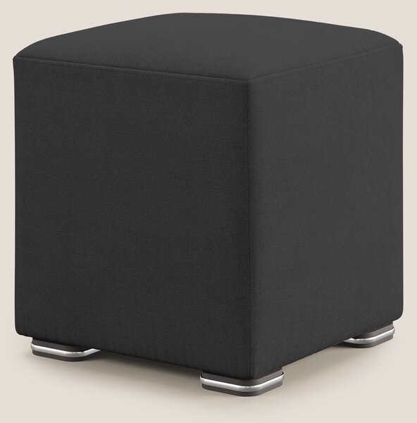 Cube pouf in tessuto morbido impermeabile T02 nero